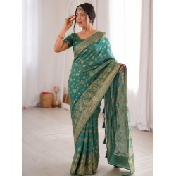Royal Teal Green Banarasi Art Silk